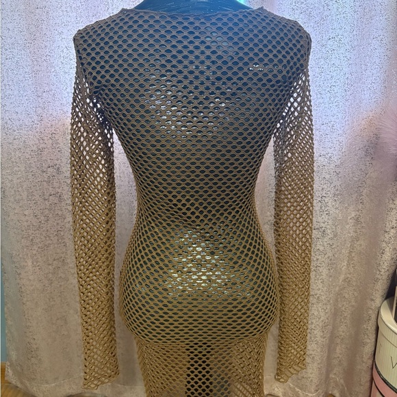 Mesh Tan Swimsuit Cover Up - Picture 4 of 5